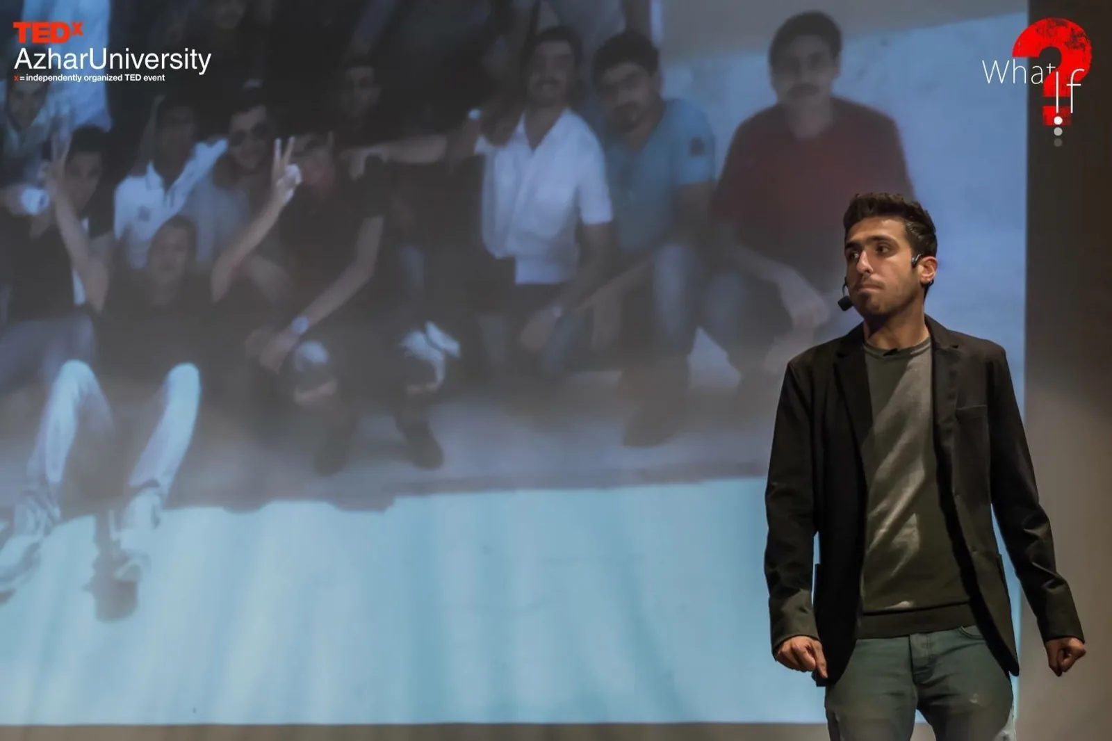 Sami speaking at TEDxAzharUniversity