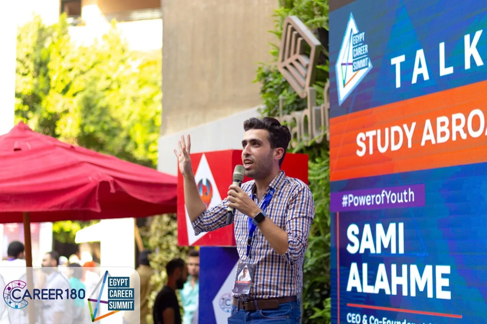 Sami speaking at the Egypt Career Summit