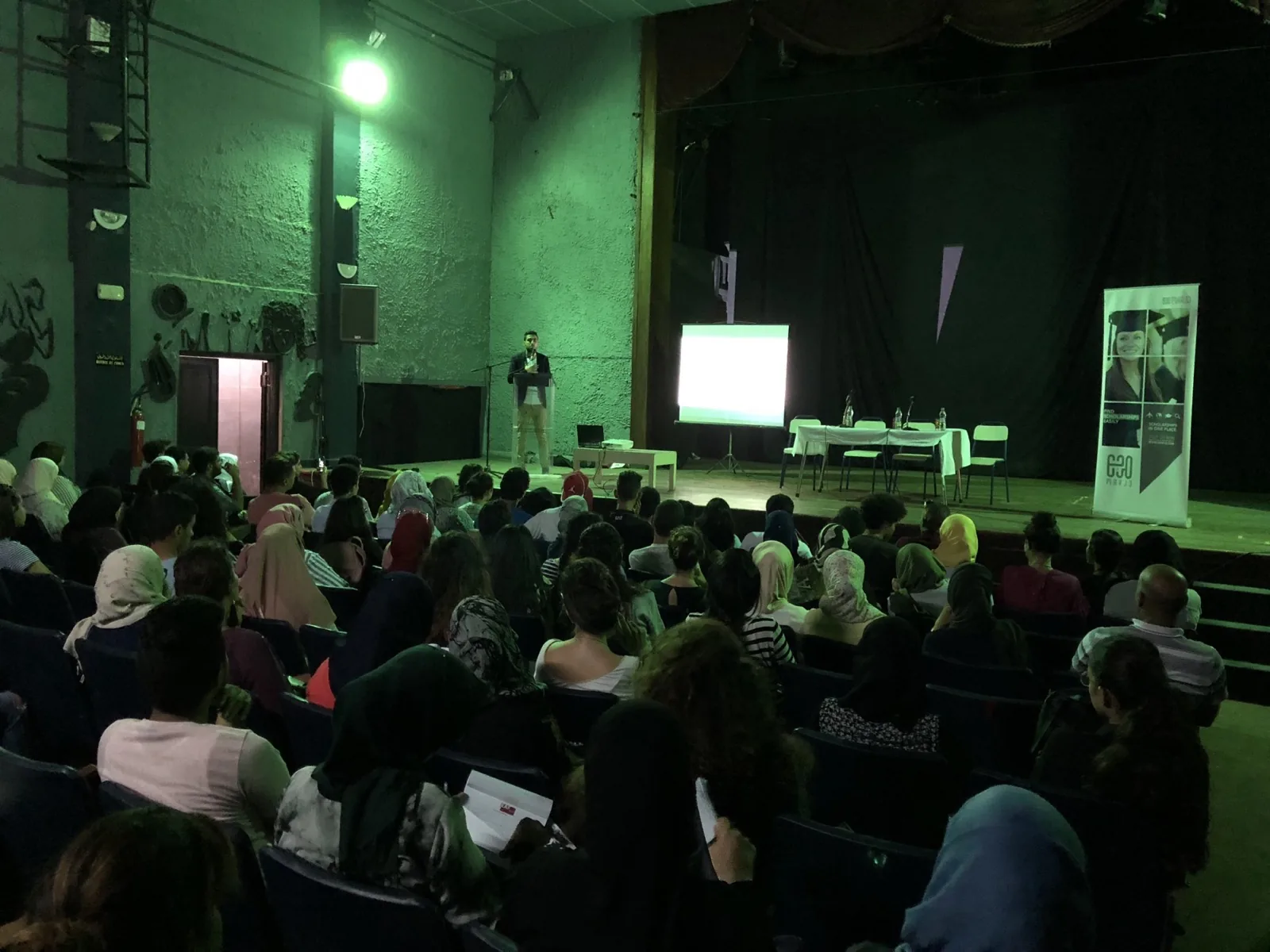 Sami leading a study abroad workshop in Tunis