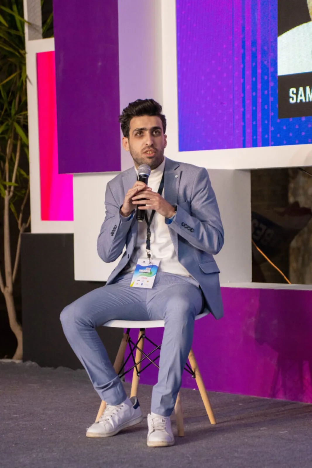 Sami speaking at the Startups Without Borders Summit